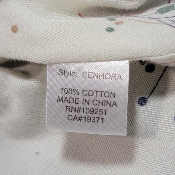 Trovata Birds of Paradis Long Cotton Senhora Coat Size Large Navy Hooded Pockets - Picture 6 of 10